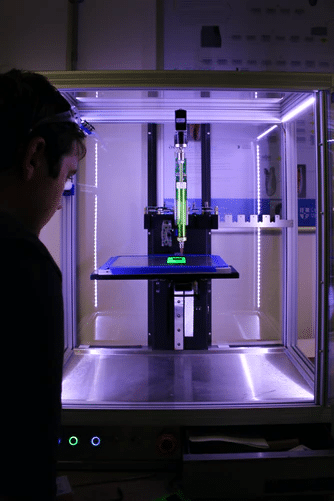 A 3D printer at work