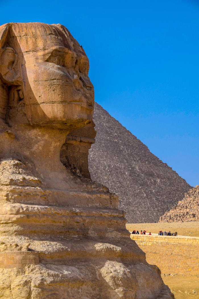 The Sphinx, a famous landmark in Egypt